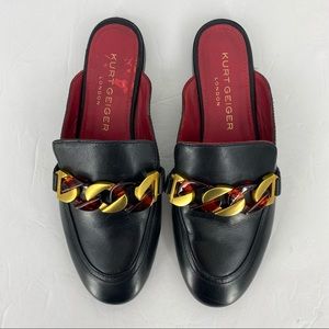 Kurt Geiger Mules Flats London Kai Chain Loafers